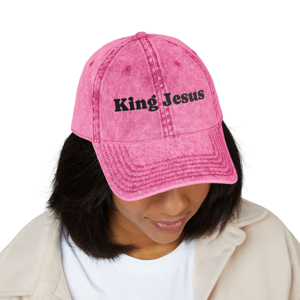 Vintage Embroidered King Jesus Cap