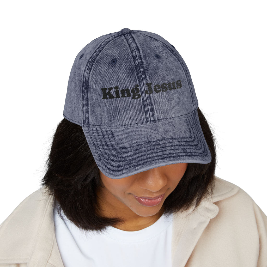 Vintage Embroidered King Jesus Cap