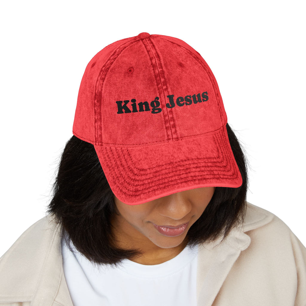 Vintage Embroidered King Jesus Cap